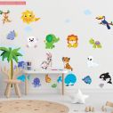 Kids wall stickers Animals Animals of land and sea