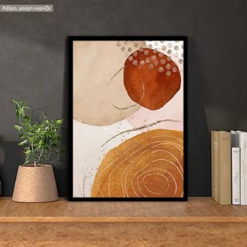 Abstract watercolor with gold details, Poster