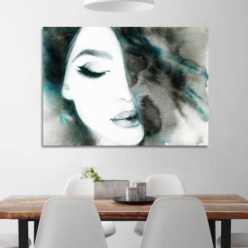 Canvas printWoman's portrait in watercolor