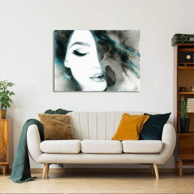 Πίνακας σε καμβά Woman's portrait in watercolor, κοντινό