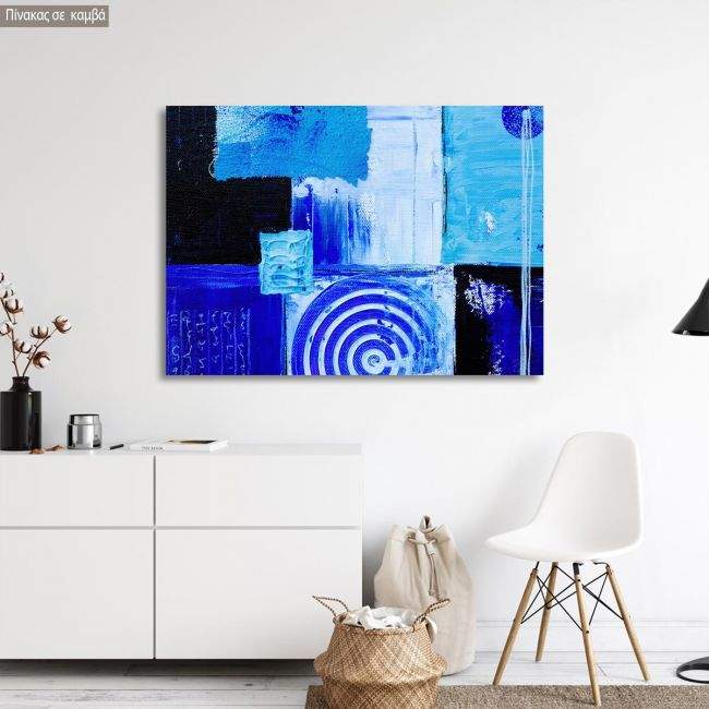 Πίνακας σε καμβά γεωμετρικά σχήματα, Shape me blue