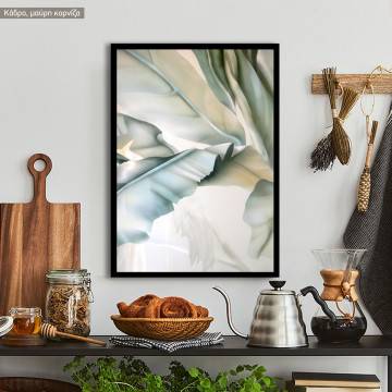 Shades of Green Leaves, κάδρο, μαύρη κορνίζα