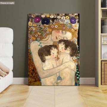 Canvas print Mother and twins, Klimt Gustav