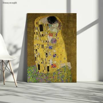 Canvas print The kiss (portrait), Klimt Gustav