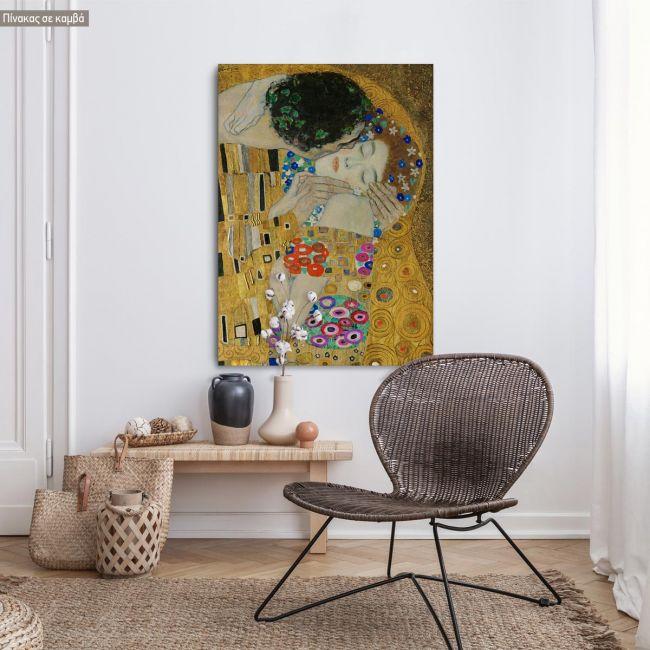 Canvas print The kiss, close up, Klimt Gustav