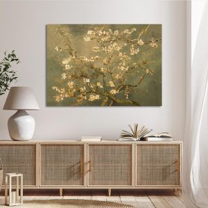 Πίνακας ζωγραφικής Blossoming almond tree (brown) Vincent van Gogh Καμβάς τελαρωμένος Όψη 1 2