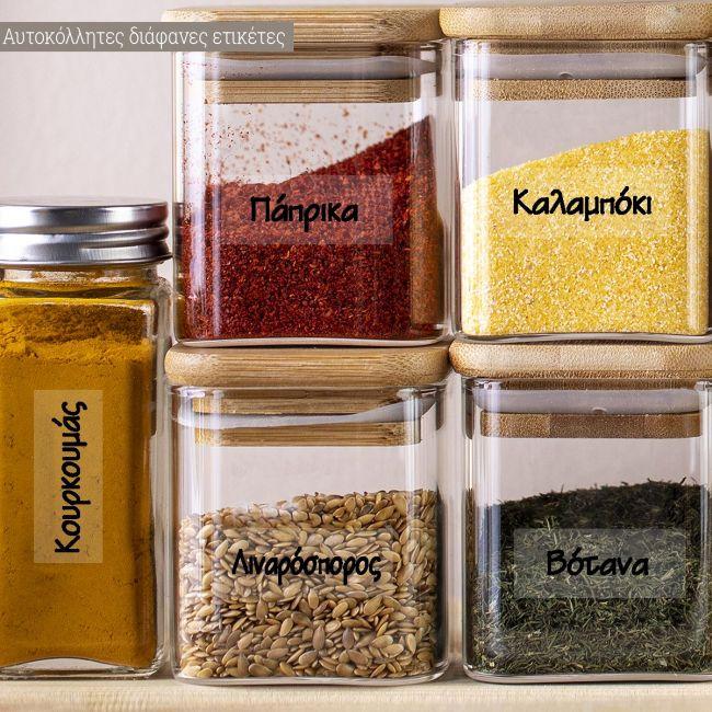 Transparent Sticker labels Herbs