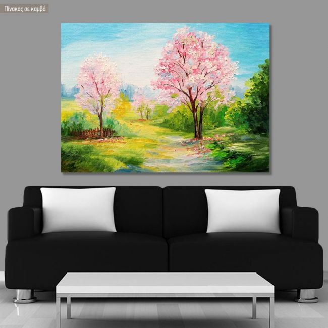 Πίνακας σε καμβά προσφορά 40x30 cm Ανθισμένο δάσος, Colorful forest
