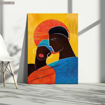 Πίνακας σε καμβά Couple at sunset