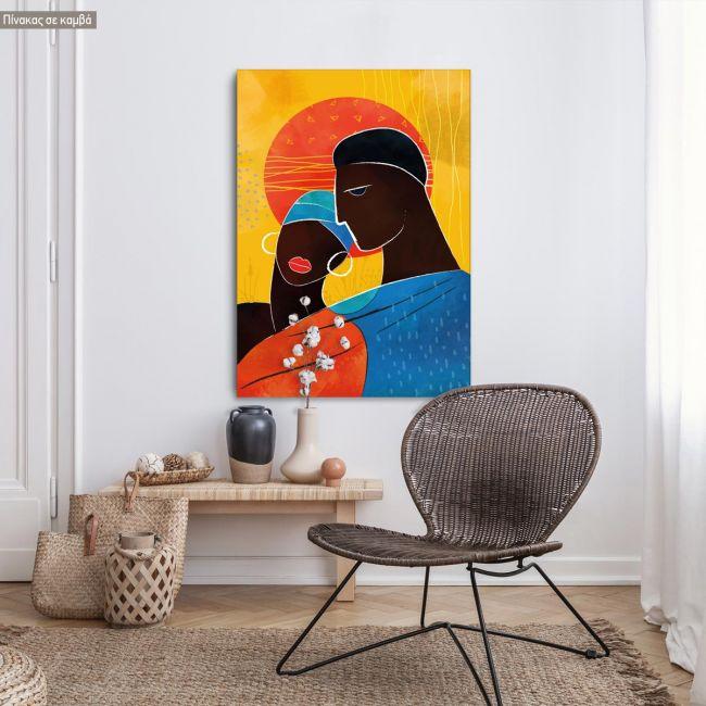 Canvas print Couple at sunset