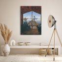 Canvas print Barge trip on the Elbe, Caspar D. F.