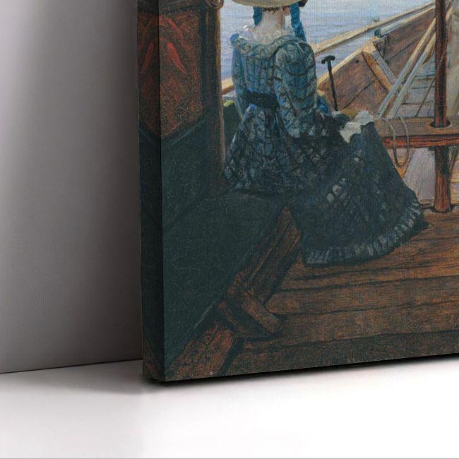 Canvas print Barge trip on the Elbe, Caspar D. F.