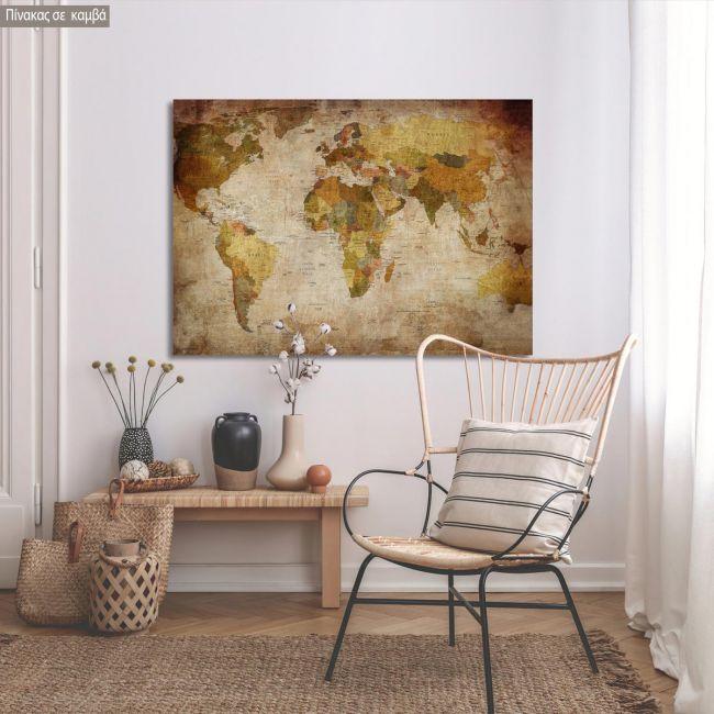 Canvas print World map vintage