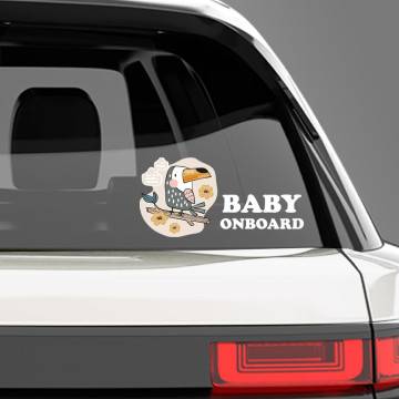 Baby car sticker Cute bird on board