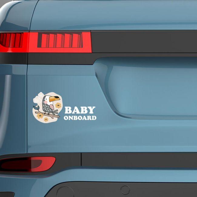 Baby car sticker Cute bird on board