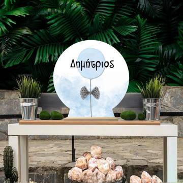 Wooden printed sign, Balloon and bow tie