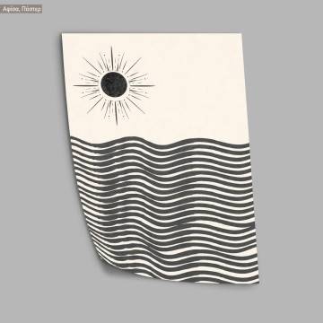 Sun over the sea, κάδρο, μαύρη κορνίζα 2