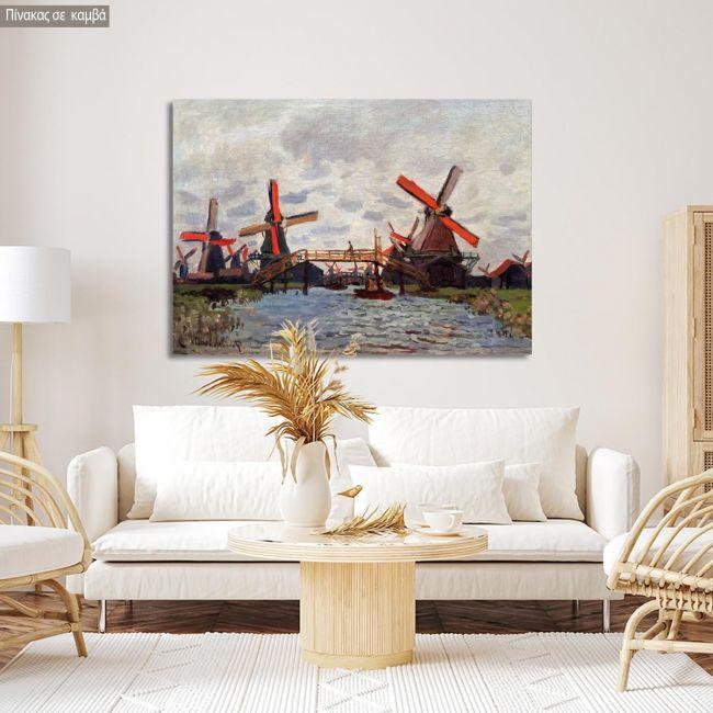 Canvas print Windmill and Boats near Zaandam, Monet C.