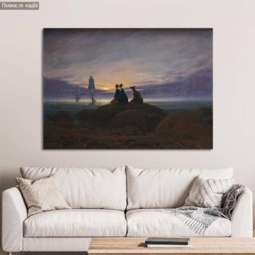 Πίνακας ζωγραφικής  Moonrise over the sea, Caspar D. F.