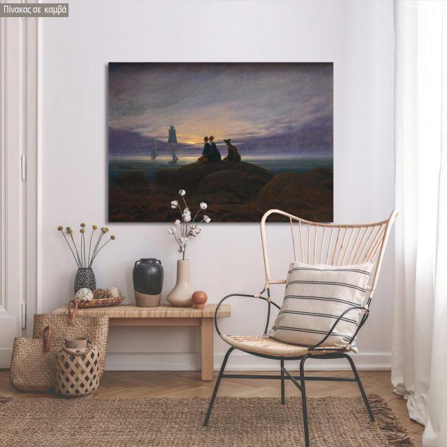 Canvas printMoonrise over the sea, Caspar D. F.