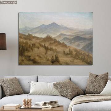 Πίνακας ζωγραφικής  Landscape in the Bohemian mountains, Caspar D. F.