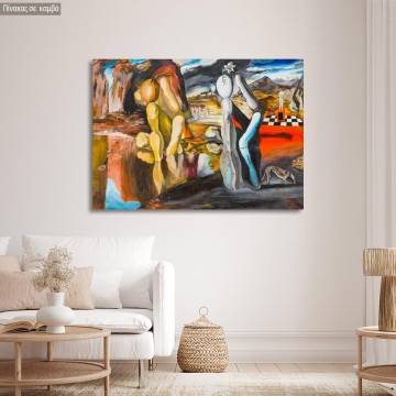 Πίνακας ζωγραφικής Metamorphosis of Narcissus reart (original by S. Dali) Καμβάς τελαρωμένος Όψη 1 2