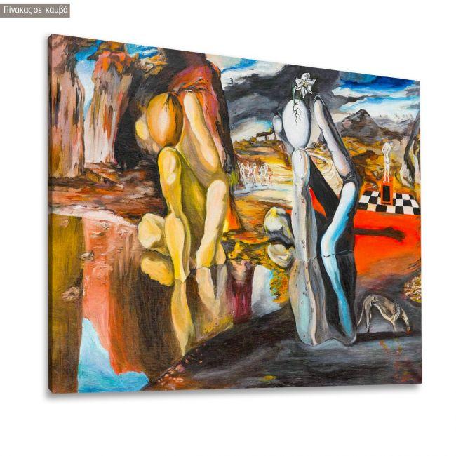 Canvas print Metamorphosis of Narcissus reart (original by S. Dali)