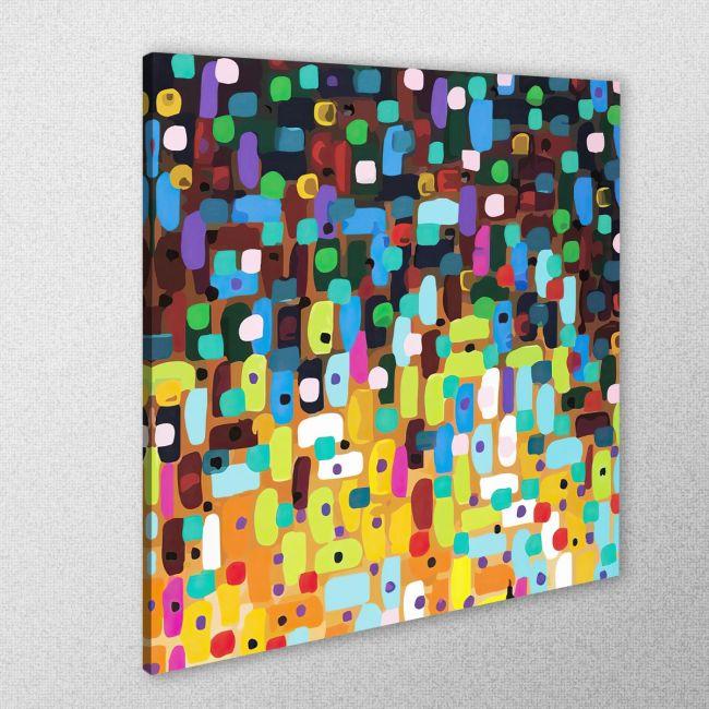 Πίνακας σε καμβά Full palette abstract, τετράγωνος, κοντινό