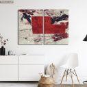 Πίνακας σε καμβά Abstract Red, δίπτυχος