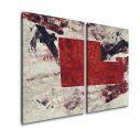 Πίνακας σε καμβά Abstract Red, δίπτυχος