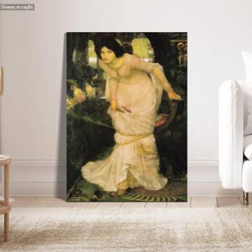 Canvas print The Lady of Shallot looking at Lancelot, Waterhouse J. W.