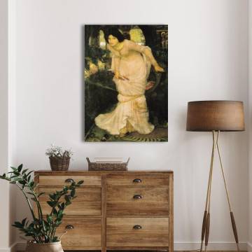 Canvas print The Lady of Shallot looking at Lancelot Waterhouse J. W. Framed canvas View 1 2