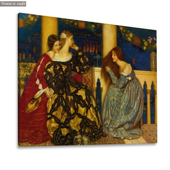 Πίνακας ζωγραφικής Listening to the serenade, Cowper F. C. , κοντινό