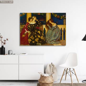 Canvas print Listening to the serenade Cowper F. C Framed canvas View 1 2