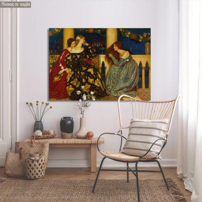 Canvas print Listening to the serenade, Cowper F. C