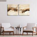 Canvas print The creation of Adam, Michelangelo, two panels panoramic