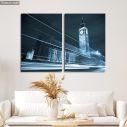 Canvas print Big Ben behind light beams, two panels