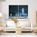 Canvas print Big Ben behind light beams, two panels