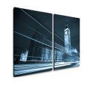 Canvas print Big Ben behind light beams, two panels
