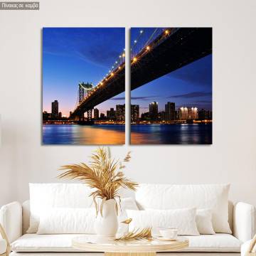 Canvas print Manhattan bridge, two panels