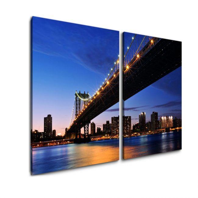 Canvas print Manhattan bridge, two panels
