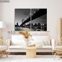 Πίνακας σε καμβά Manhattan bridge grayscale, δίπτυχος