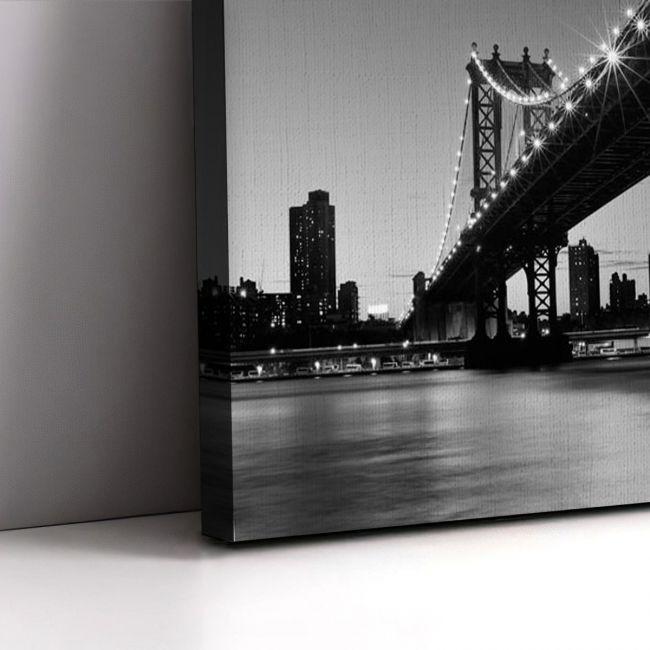 Canvas print Manhattan bridge grayscale, two panels