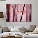 Canvas print Foggy autumn day into the forest, two panels