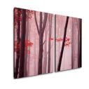 Canvas print Foggy autumn day into the forest, two panels