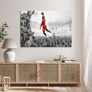 Πίνακας σε καμβά Michael Jordan Καμβάς τελαρωμένος Όψη 1 2