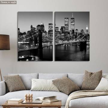 Canvas print Brooklyn bridge, two panels