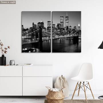 Πίνακας σε καμβά Brooklyn bridge, δίπτυχος 2