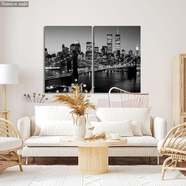 Canvas print Brooklyn bridge, two panels
