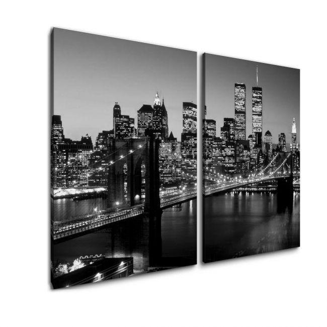 Canvas print Brooklyn bridge, two panels
